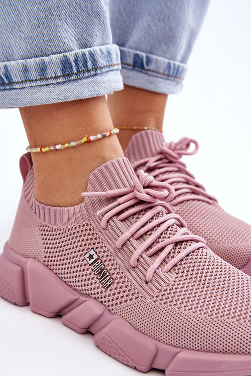 Жіночі світлі кросівки Memory Foam System Big Star JJ274266 Рожеві