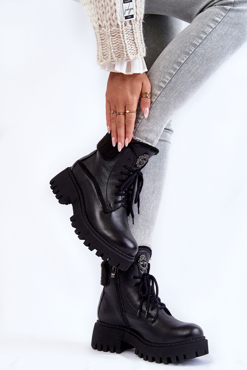 Жіночі шкіряні черевики Trapper Black Vergo