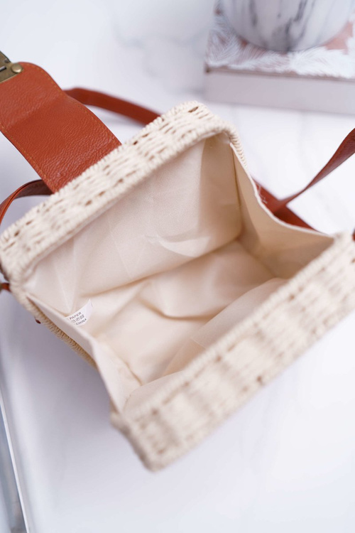 Бежева плетена нагрудна сумочка Ellisa