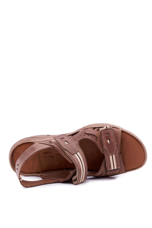 Чоловічі шкіряні сандалі коричневого кольору