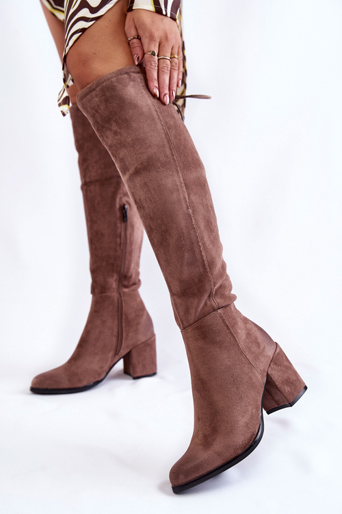 Жіночі замшеві чоботи La.Fi 270056TA-SU яскраво-коричневі