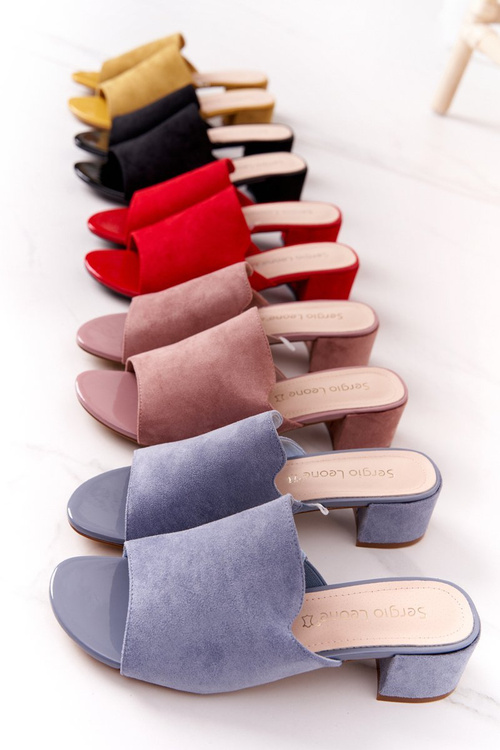 Замшеві тапочки на підборах Sergio Leone KL313 Жовтий