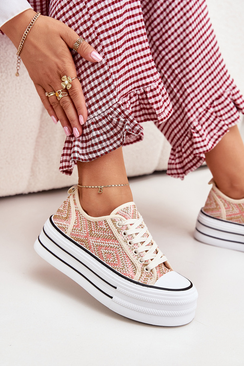 Низькі Жіночі Кросівки На Платформі Рожеві Melina