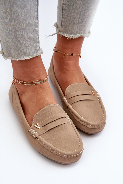 Класичні бежеві жіночі мокасини Iramarie