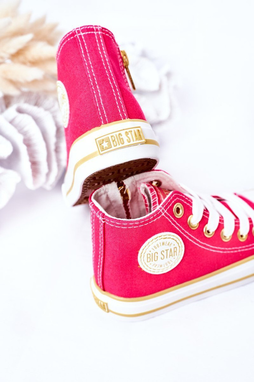 Високі дитячі кросівки на блискавці BIG STAR HH374137 Рожеві