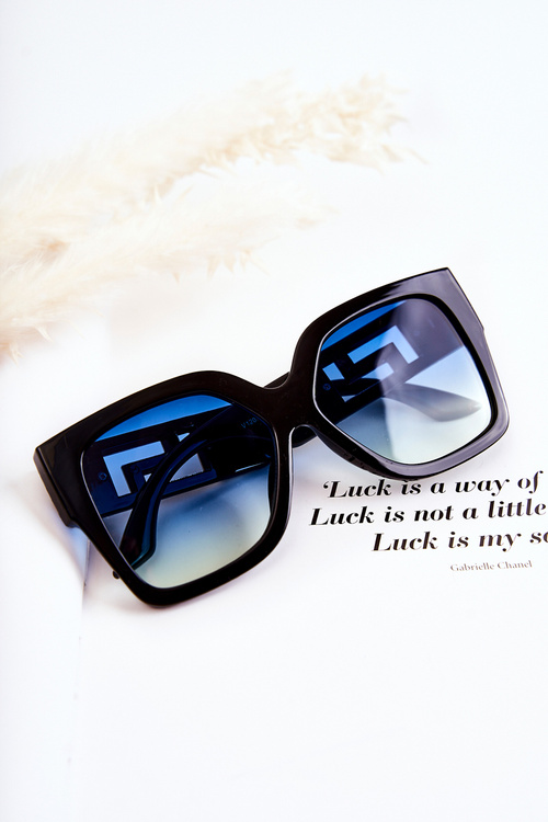 Модні жіночі сонцезахисні окуляри V120045 Чорно-сині
