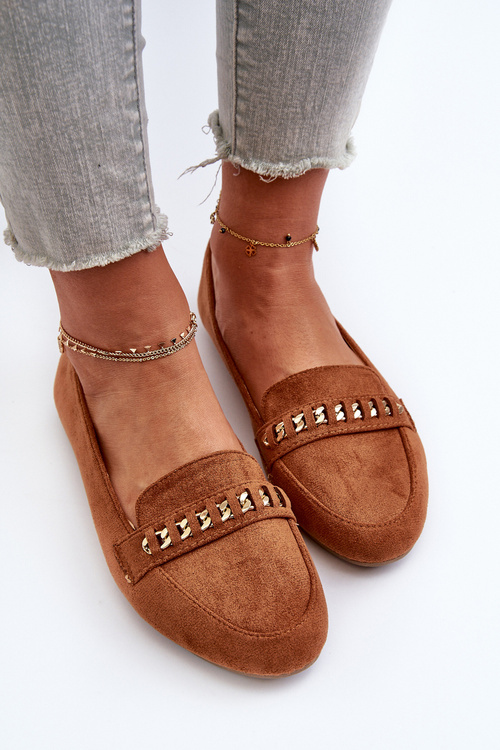 Блискучі жіночі лофери з ланцюжком Camel Aredilla