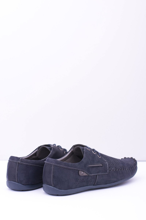 Темно-сині трикотажні чоловічі мокасини Emire