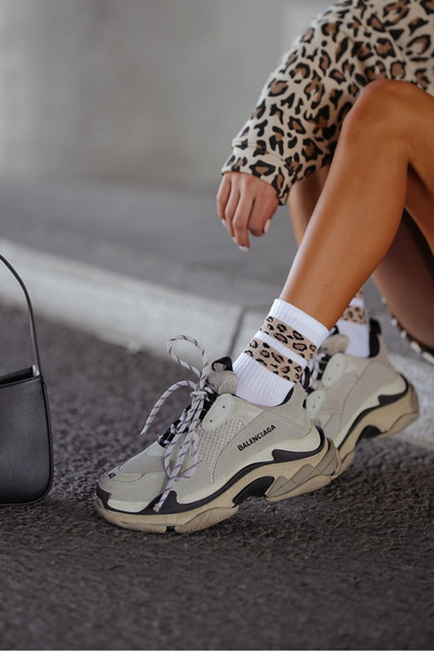 Шкарпетки жіночі дві плямисті смужки білі