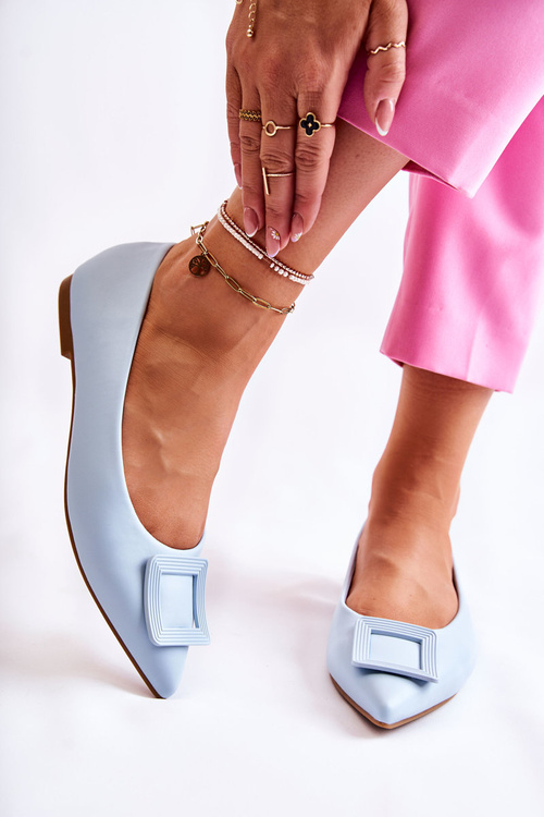 Шкіряні балетки з орнаментом шпіц Blue Simone