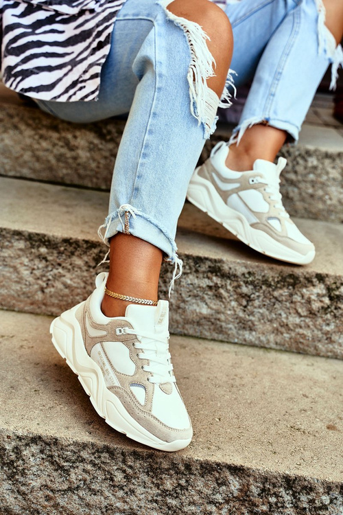 Жіноче спортивне взуття Sneakers Big Star GG274657 біло-бежевий