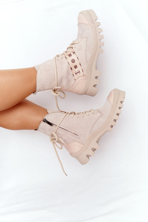 Жіночі замшеві черевики Lewski Shoes 2942-0 світло-бежевий