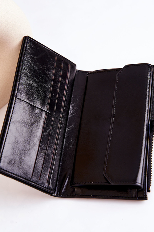 Великий шкіряний гаманець з магнітом Black Nereva