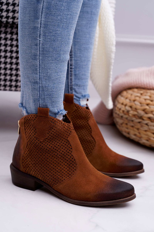 Чоботи жіночі коричневі шкіряні Exquisite 1166