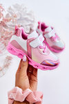Дитяче шкіряне спортивне взуття біло-рожева Loopsy