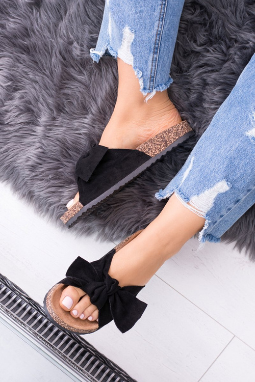 Жіночі шльопанці з картону з чорної пробки Dominica