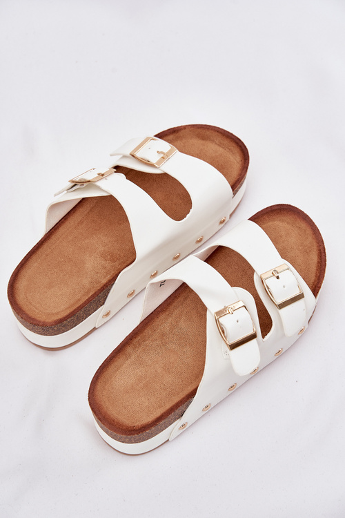 Жіночі Сандалі З Пряжками На Масивній Платформі Білі Odisene
