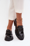 Лаковані жіночі мокасини з оздоблювальною пряжкою Чорні Luvianne