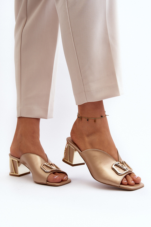 Елегантні жіночі босоніжки на високих підборах Laura Messi 2771 Gold