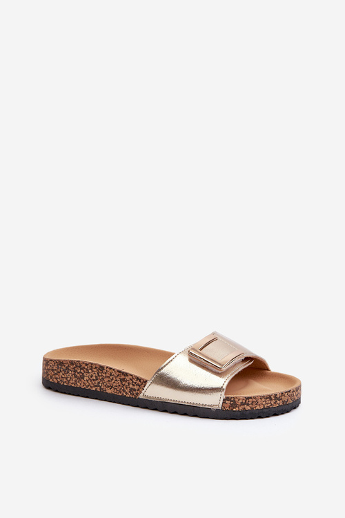 Жіночі коркові босоніжки на платформі з золотим декором Elleriome