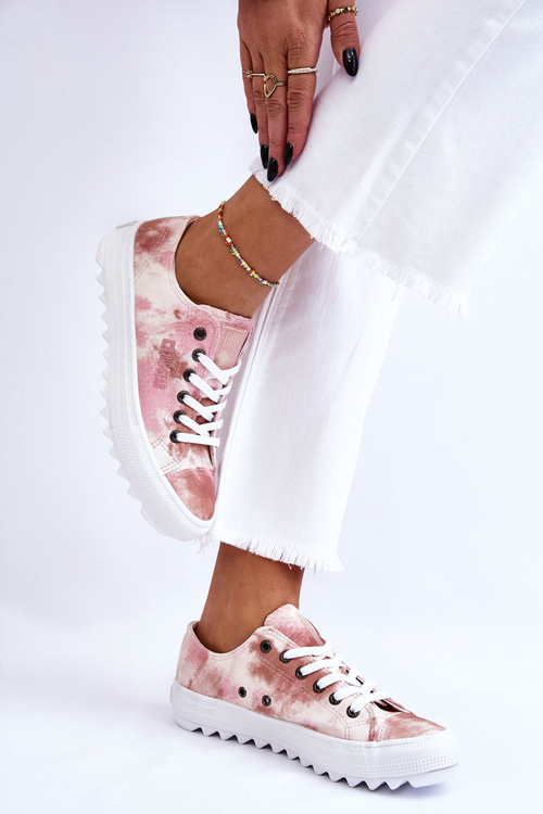 Модні низькі кросівки Big Star LL274044 Рожево-бежевий