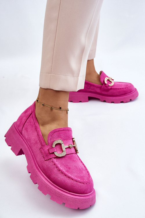 Жіночі замшеві туфлі на платформі рожеві Deira