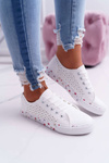 Жіночі кросівки в квітковий ажур білого кольору Loriann