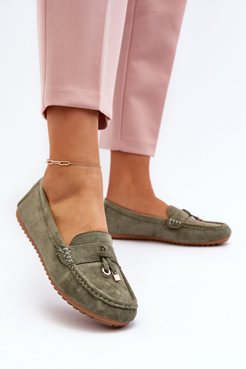 Жіночі замшеві класичні мокасини Green Ontala