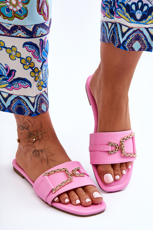 Жіночі класичні тапочки з орнаментом Рожеві ефектні