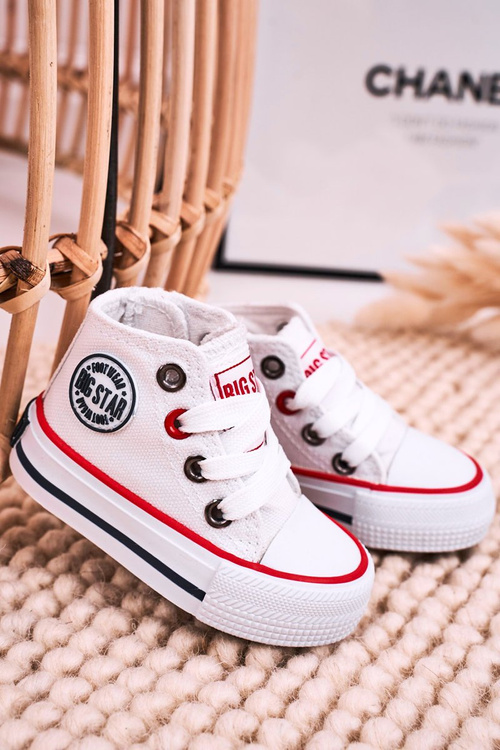 Високі дитячі кросівки на блискавці BIG STAR HH374187 Білі