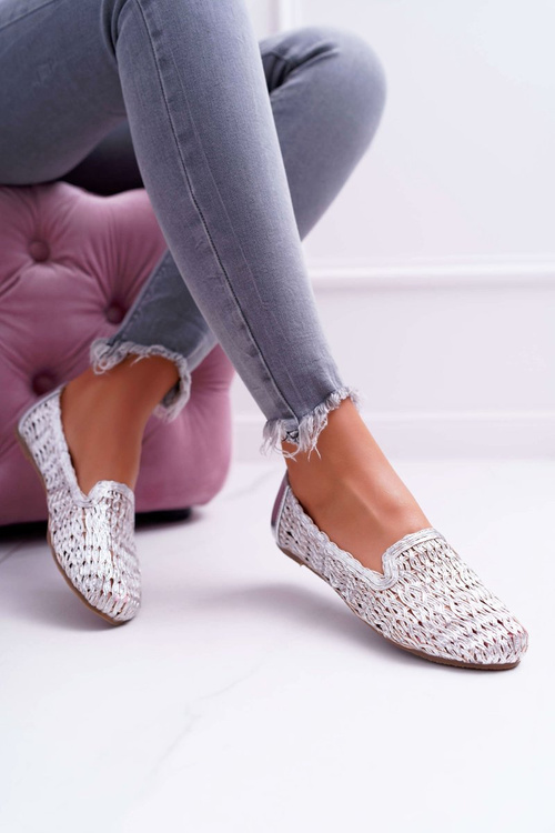 Жіночі плетені балерини Lu Boo Silver 4Ever