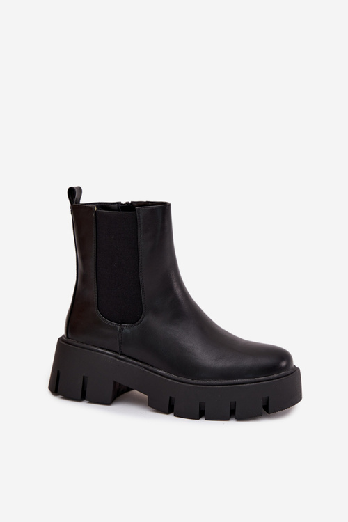 Жіночі Чоботи З Молнією Обігрів Екологічна Шкіра Чорний Fivienne