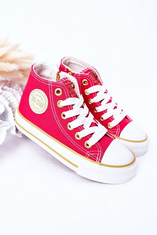 Високі дитячі кросівки на блискавці BIG STAR HH374137 Рожеві