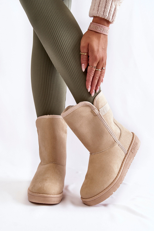 Жіночі високі зимові черевики Big Star KK274617 Світло-бежевий