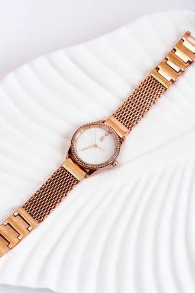 Жіночий годинник GG Luxe Rose Gold з фіанітами