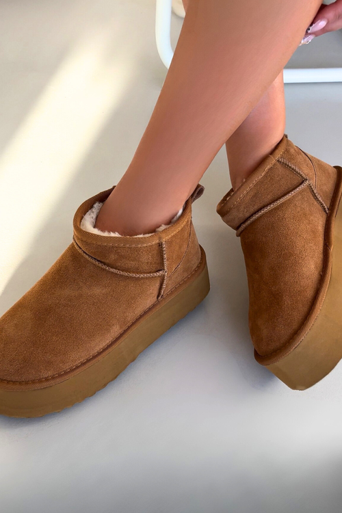 Жіночі зимові чоботи з натуральної замші Camel Mairene