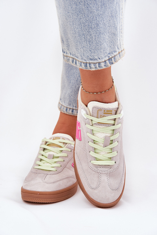 Замшеве Спортивне Взуття Кросівки Жіночі D.Franklin Приглушений Білий DFSH387005