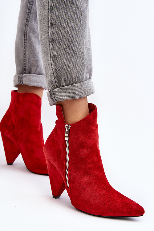 Асиметричні чоботи на підборах Lu Boo Red