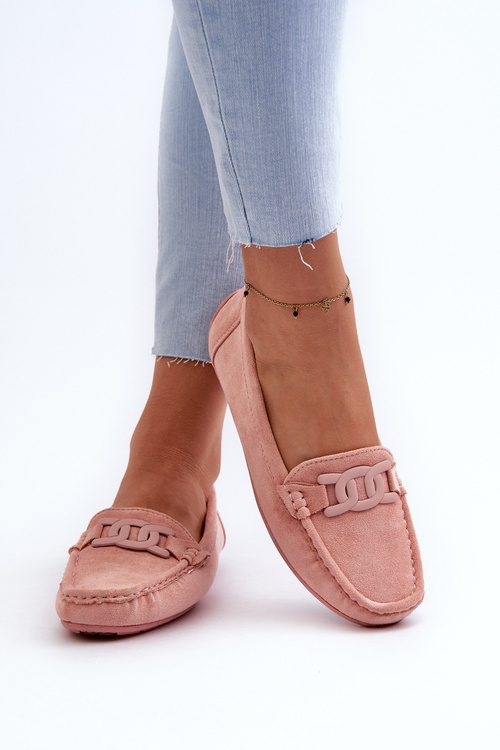Жіночі модні замшеві мокасини Rabell світло-рожевого кольору