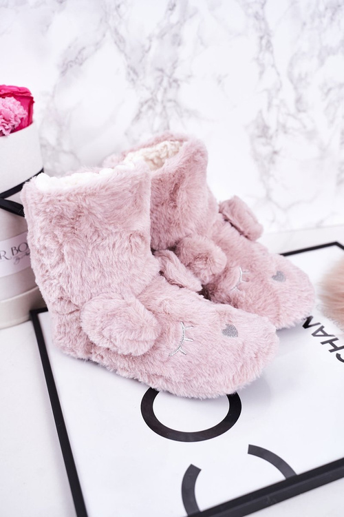 Дитячі утеплені домашні тапочки пудра Рожева Соня