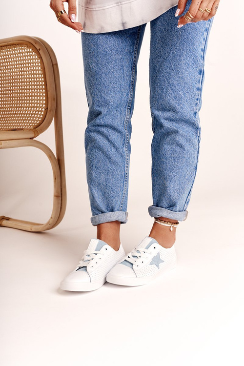 Жіночі шкіряні кросівки із зіркою BIG STAR DD274692 Біло-Сині