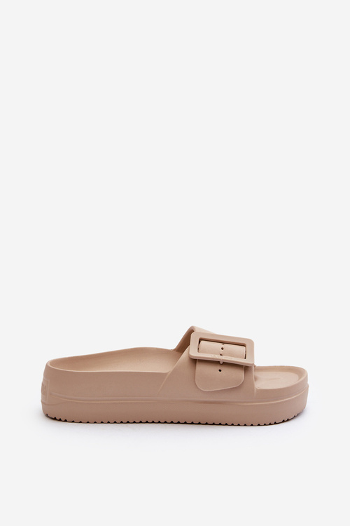 Жіночі поролонові босоніжки на платформі з пряжкою Big Star NN274A666 Бежеві