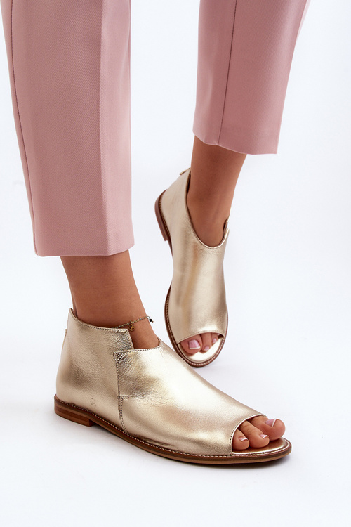 Жіночі шкіряні босоніжки Laura Messi 2443 Gold