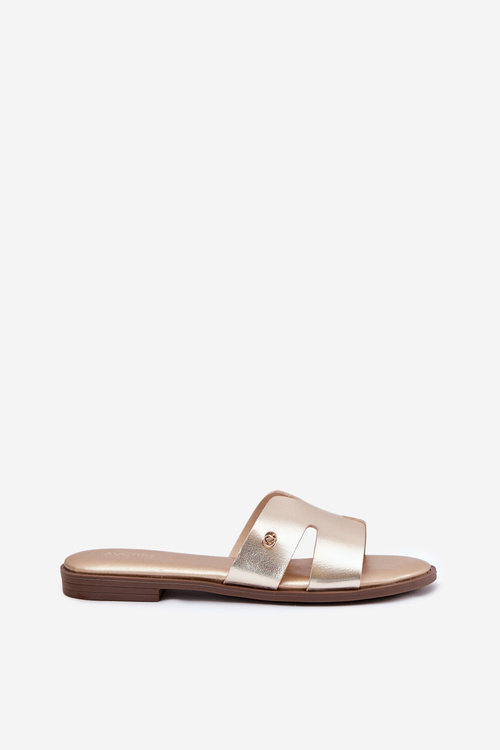 Жіночі Плоскі Сандалі З Еко Шкіри Золоті Firvania