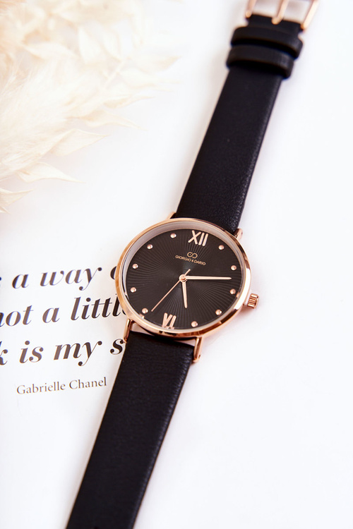 Модний жіночий ремінь для годинника Giorgio & Dario Black