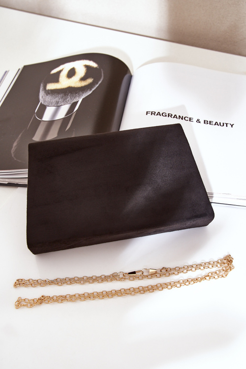 Клатч З Декоративним Серцем Еко Замш Чорний Evilinas