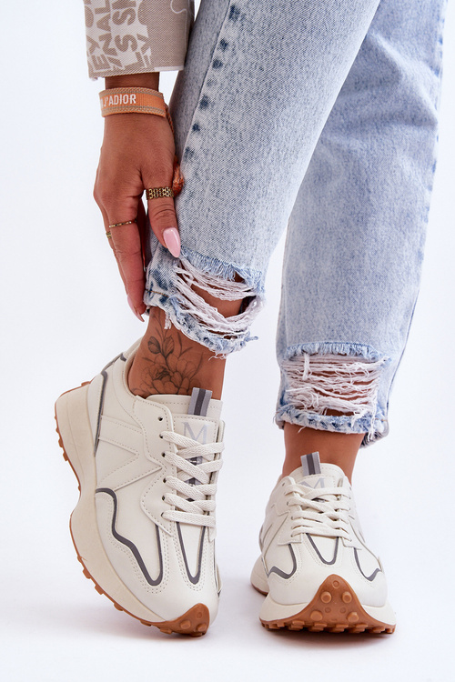 Жіноче шкіряне спортивне взуття бежеві Faro