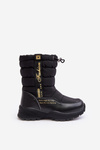 Дитячі утеплені зимові черевики на вовняній блискавці Black Delhi