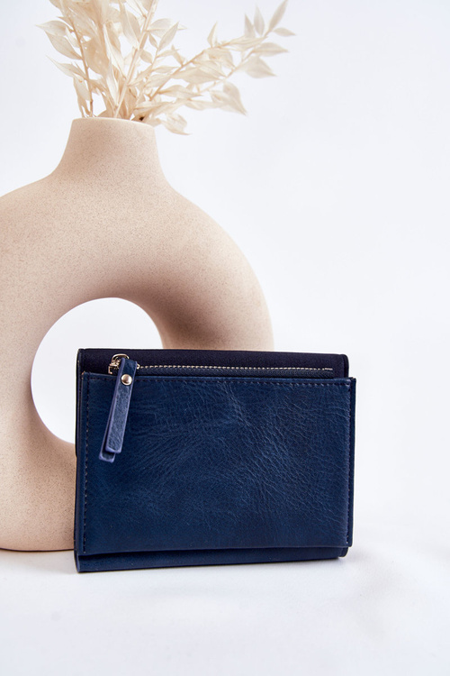 Маленький жіночий гаманець з магнітом темно-синій Zaya
