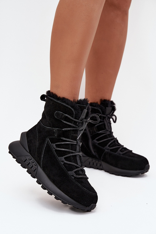 Замшеві Зимові Чоботи Для Жінок З Шерстю Big Star SS274319 Чорні